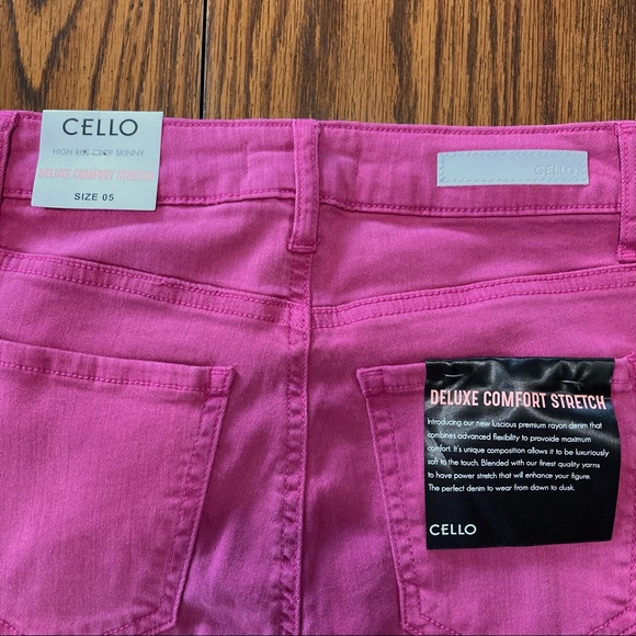 ❤️🔥 (5/20) NWT Cello High Rose Crop Skinny Pink Jeans Size 5 - Picture 12 of 13